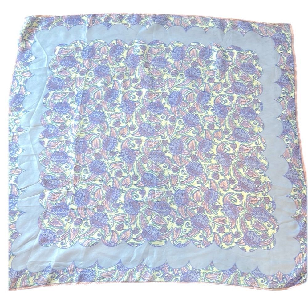 Vintage Blue and Purple Scarf